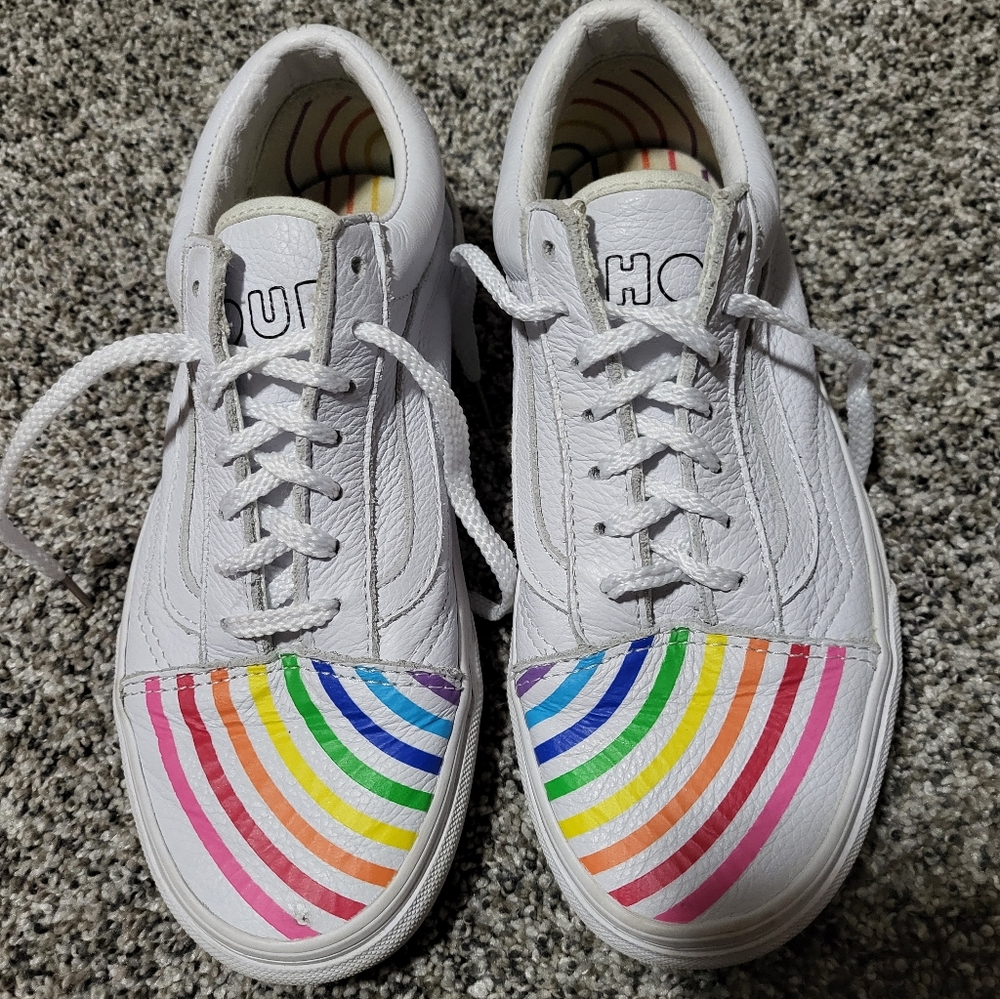Vans x Flour Shop Old Skool Skate Shoe Sneaker Rainbow Pride Mens 4.5/ Womens 6